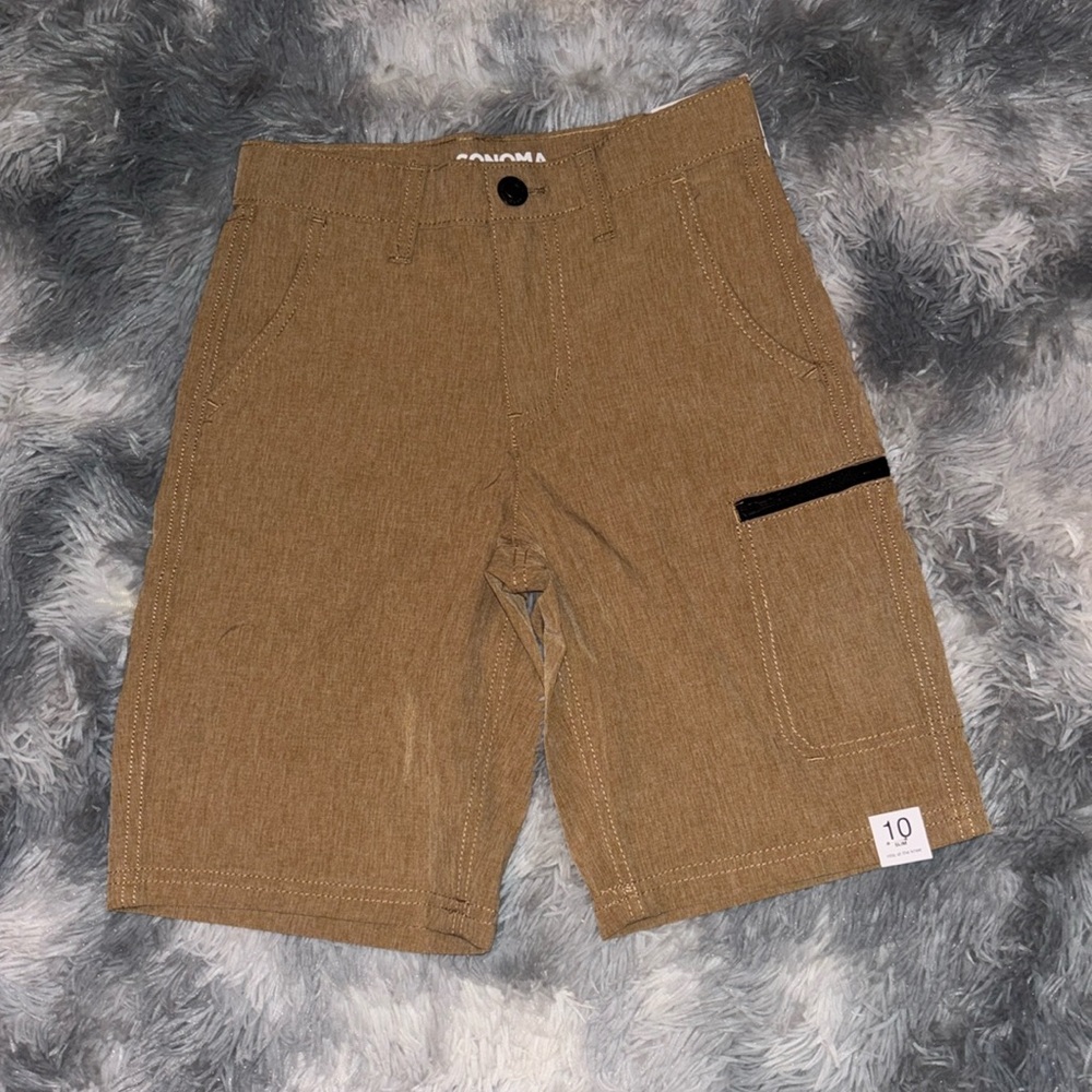 💕5/25💕NWT Boys Sz 10 slim Sonoma Flexwear Tech Cargo Short - Picture 1 of 7